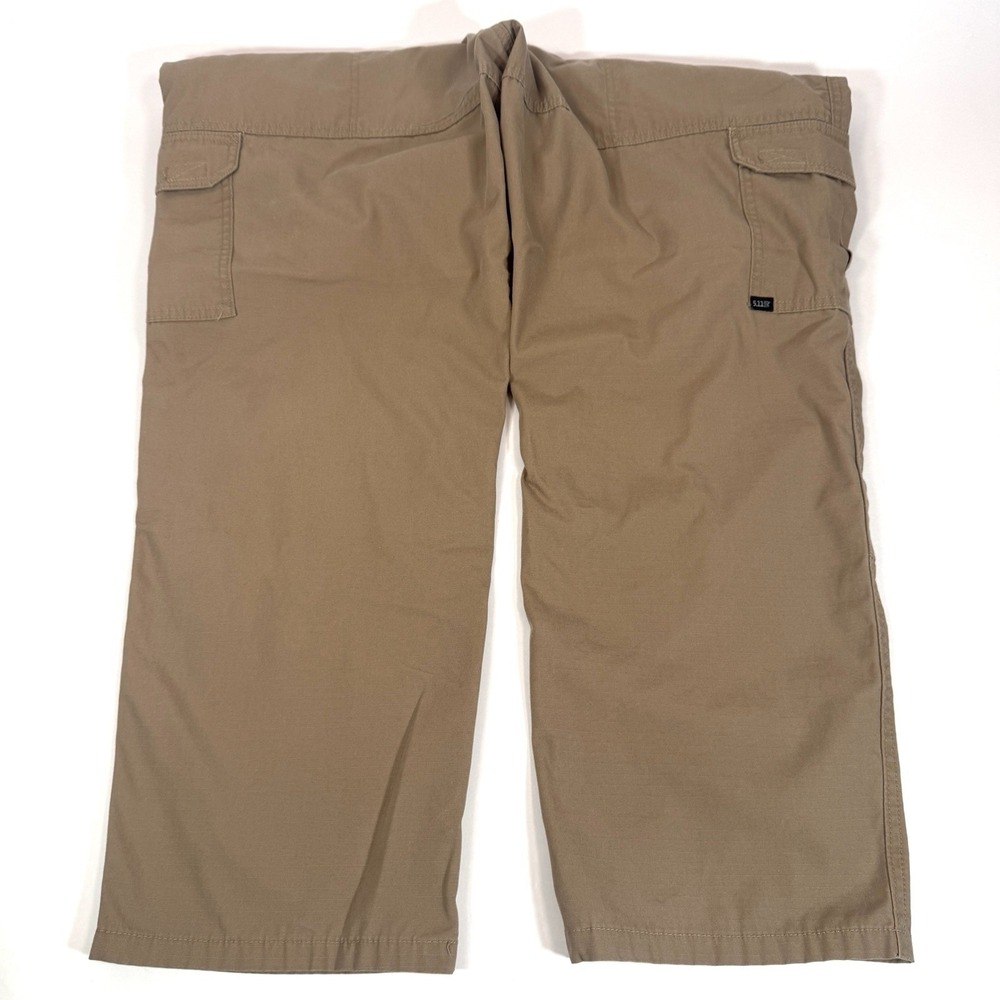 5.11 Tactical Series Mens Cargo Pants 38x30 Khaki Tan Cotton Canvas Work Trouser - Picture 8 of 11